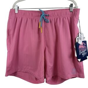 Broken Threads New Pink Swim Trunks Shorts XL with Can Cooler Beach Summer Pool